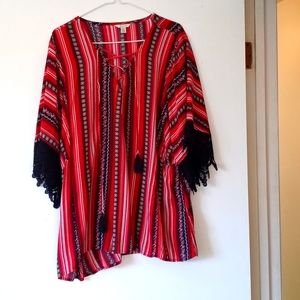 Cato xl red/navy top